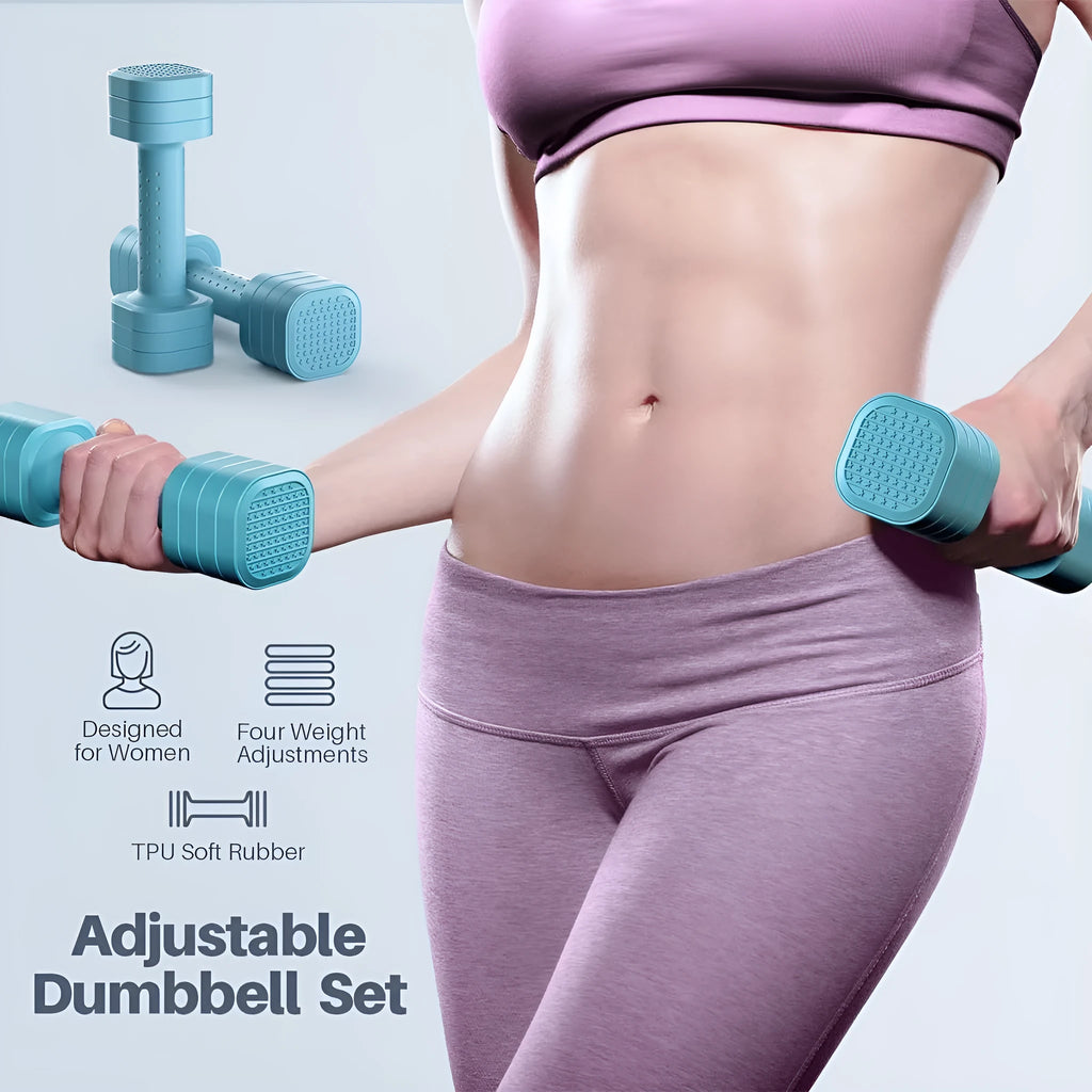 Detachable pink dumbbell set for women's fitness and body shaping