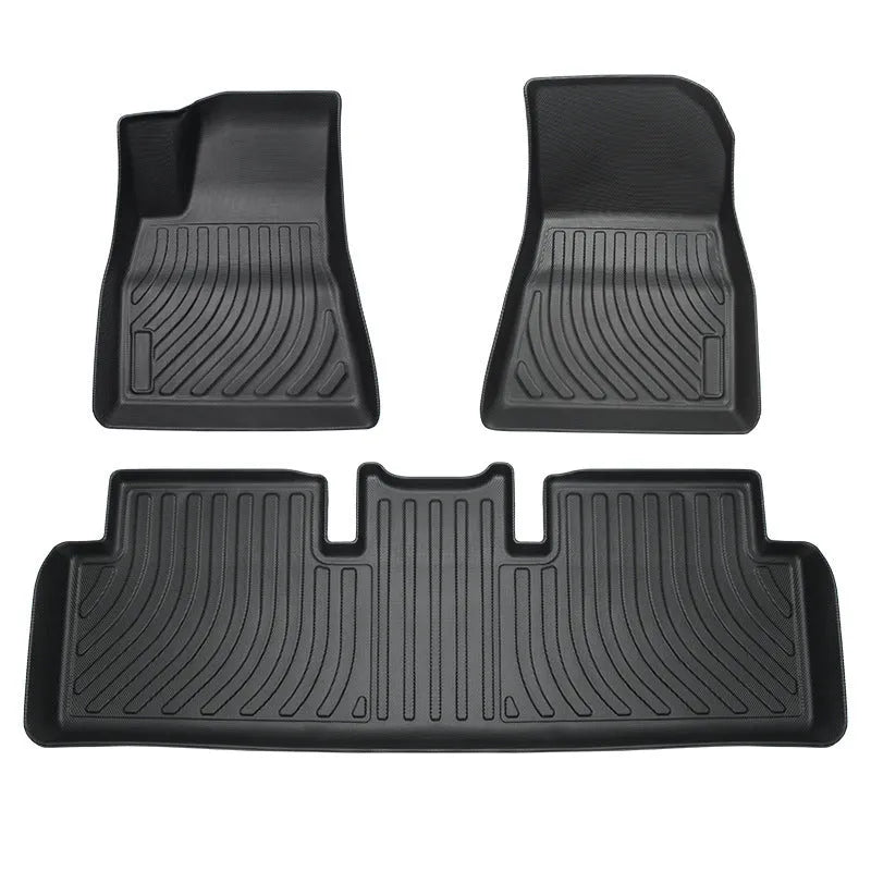 Rubber floor mat with TPE footrest for Tesla car interior