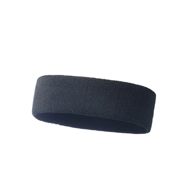 Solid color elastic sports sweat band made of polyester and spandex for running and gym