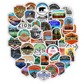 50 pieces national park matte finish stickers for decorating laptop and luggage