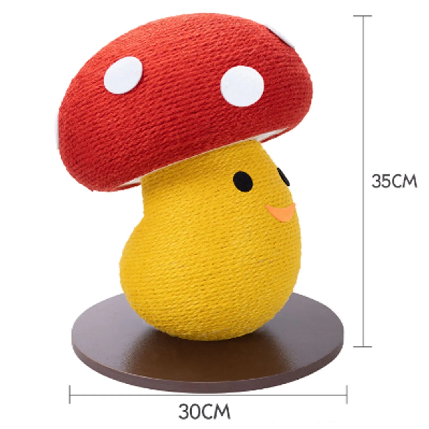 Round mushroom-shaped cardboard cat scratcher with foldable accordion design for furniture protection