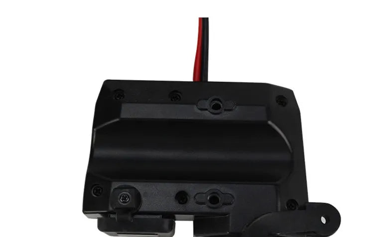 Black dual USB waterproof motorcycle charger with voltmeter mounted on handlebar