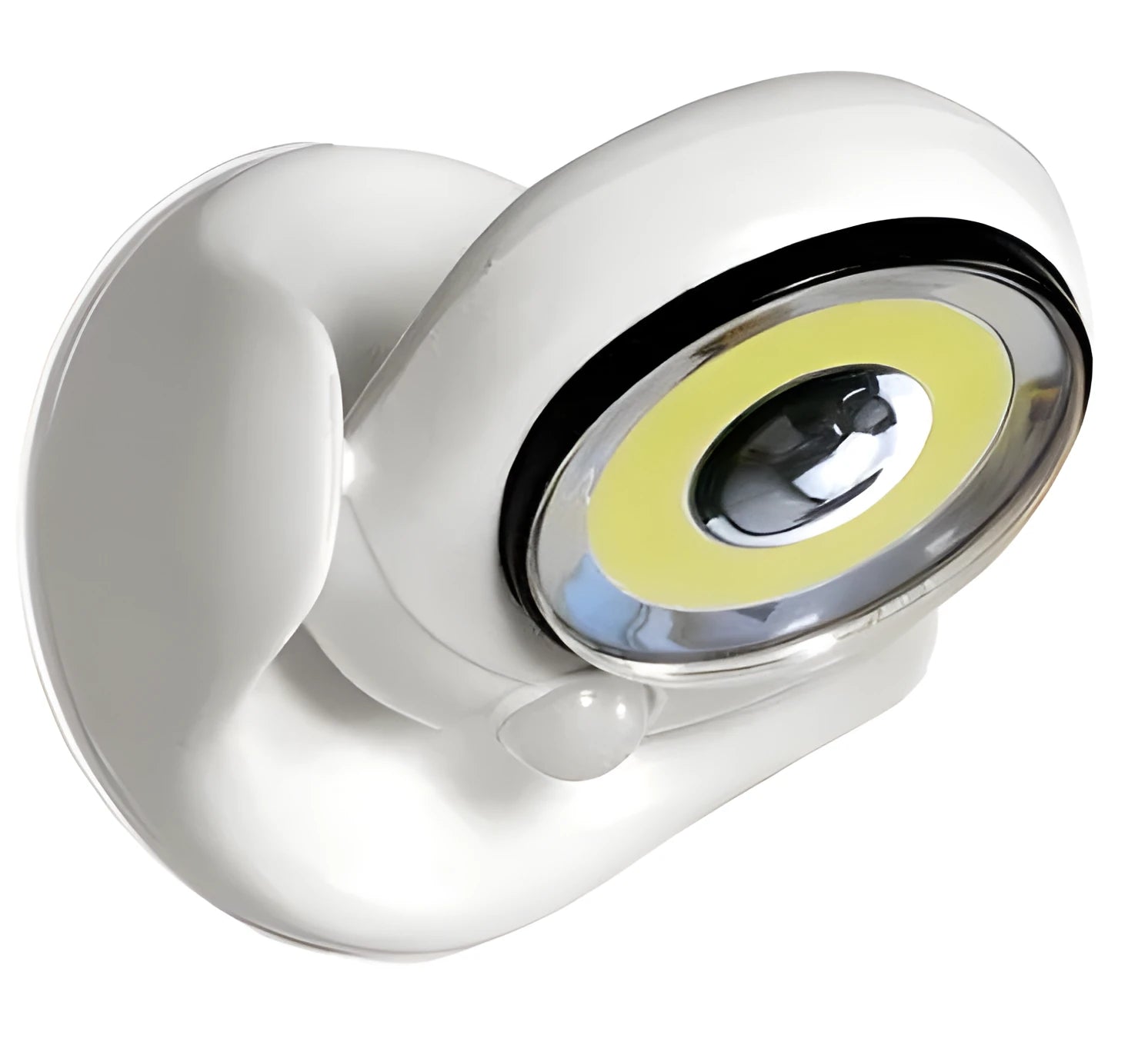 White Atomic Angel induction wall light with ABS plastic housing