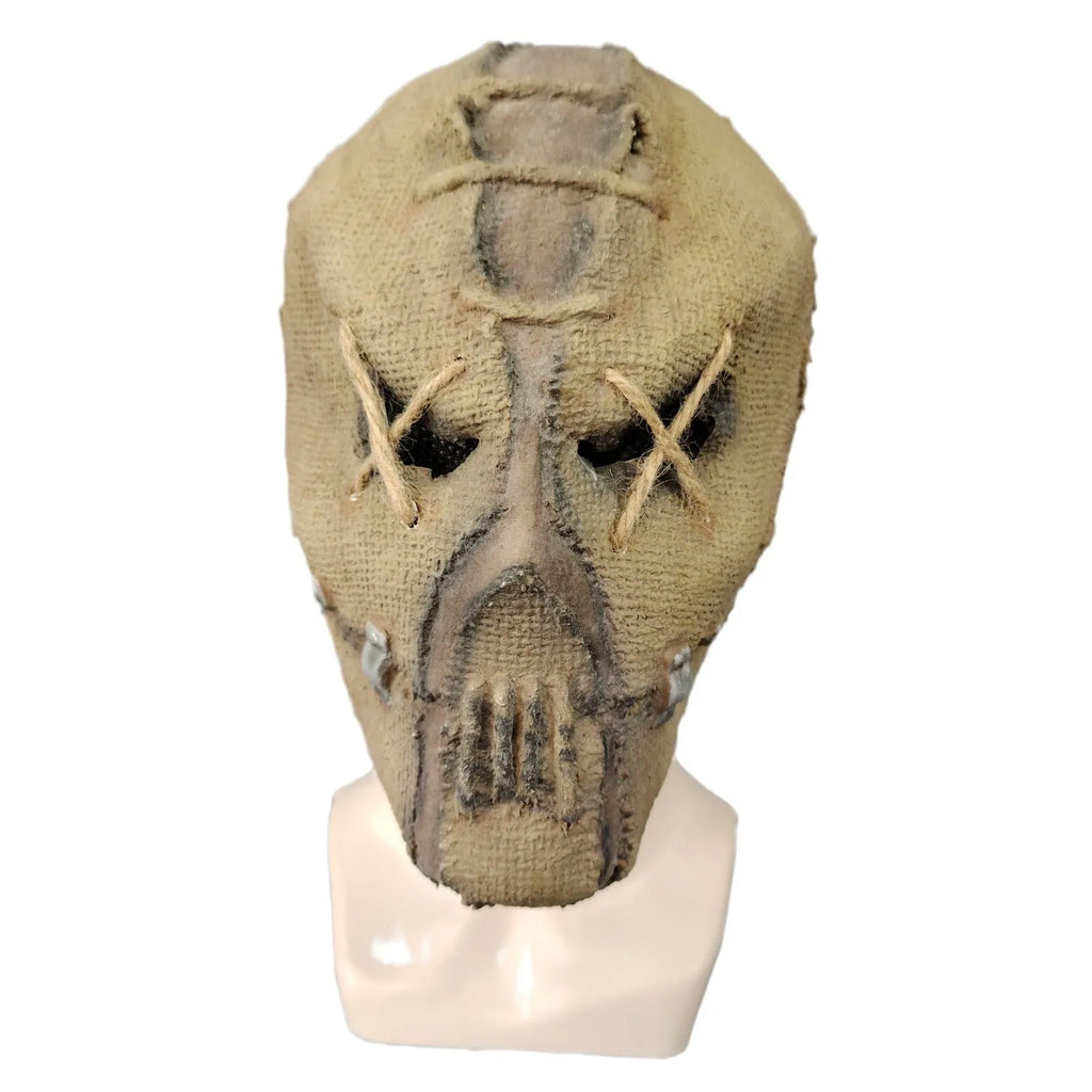 Latex full head cover Halloween mask featuring a detailed scar skull horror design.