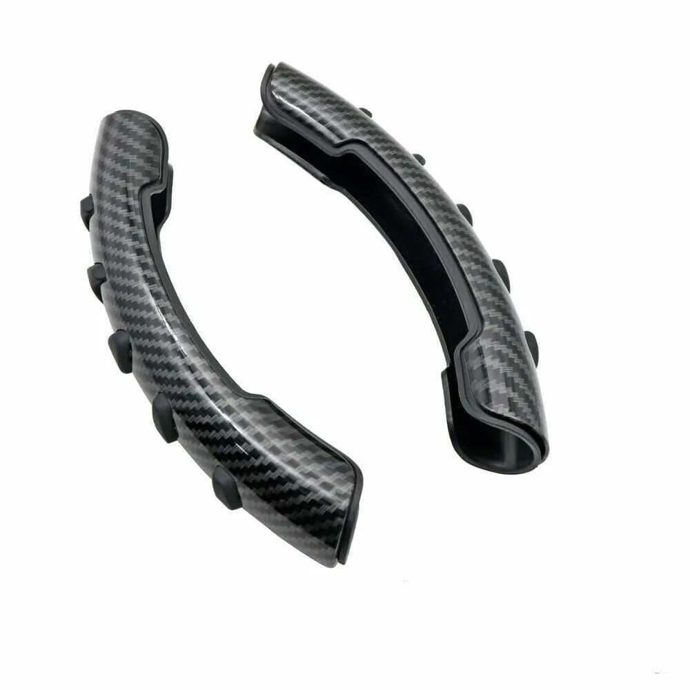 Carbon fibre black steering wheel anti-slip sleeve on 38cm diameter wheel