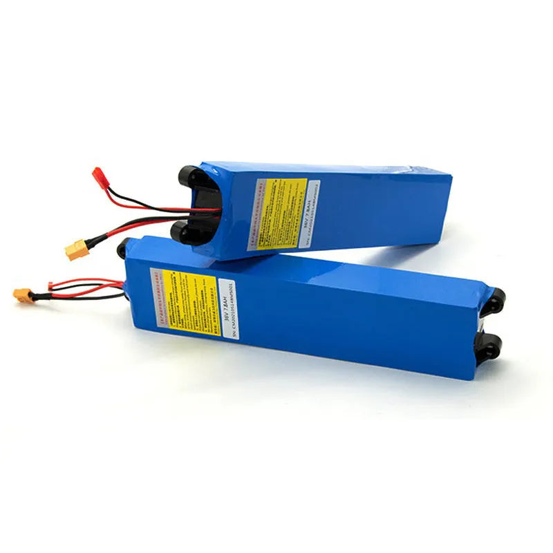 36V lithium-ion battery pack for electric scooter replacement with capacity options shown.