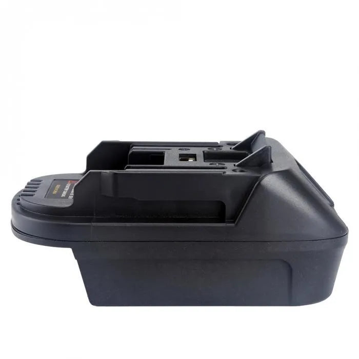 Black Milwaukee to MAKITA battery adapter for DM18M tools using H99F batteries, measuring 125x90x65 cm