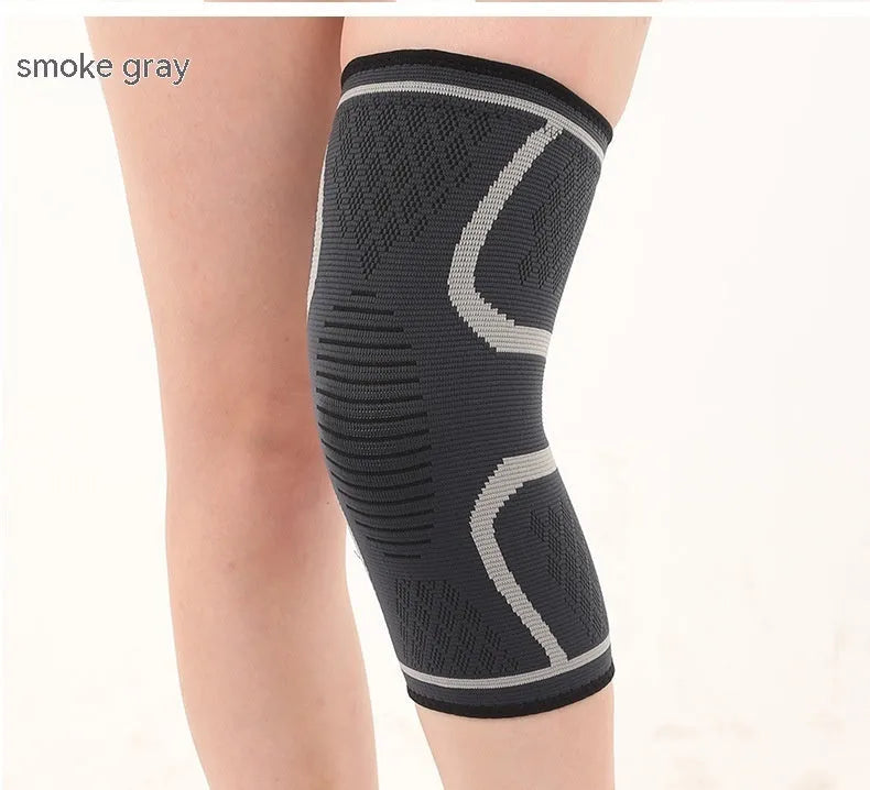 Black double corrugated non-slip sports kneecaps for basketball and running.