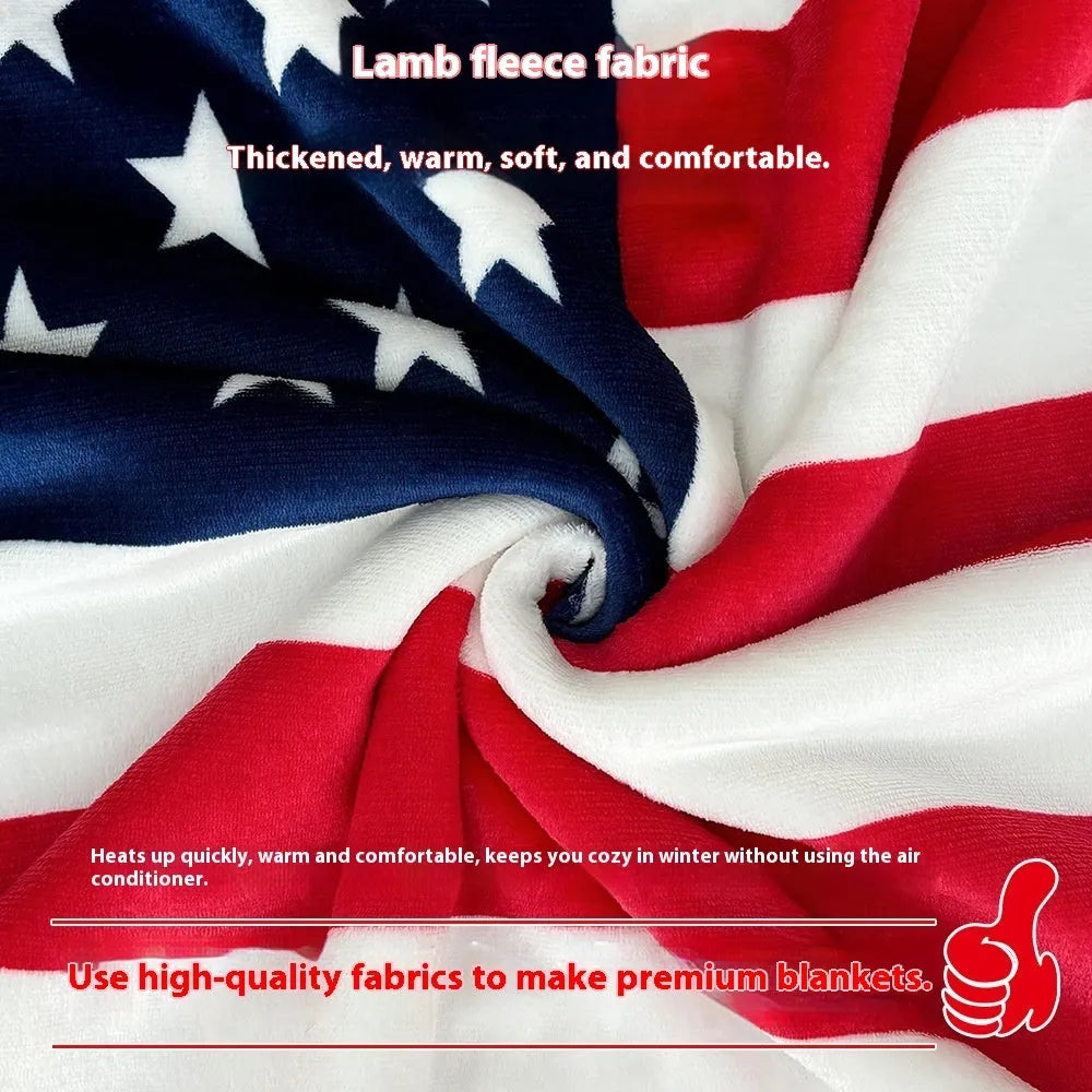 Striped polyester blanket in British-style American pattern for autumn and winter warmth