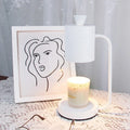 European style white aromatherapy wax melt lamp with dimmer switch and metal holder