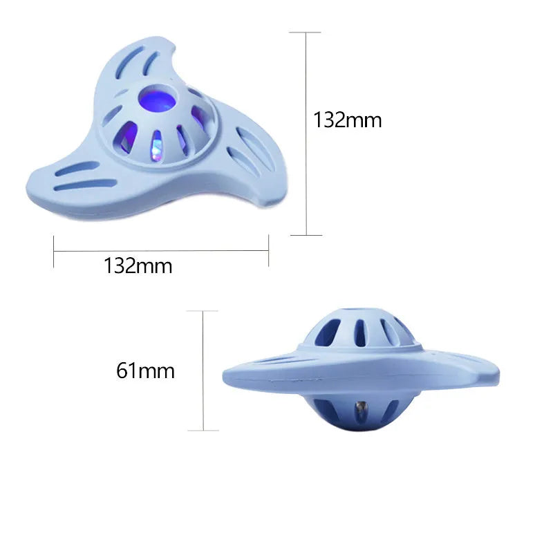 Blue or purple bite-resistant boomerang dog chew toy with molar edge texture for puppy teeth relief