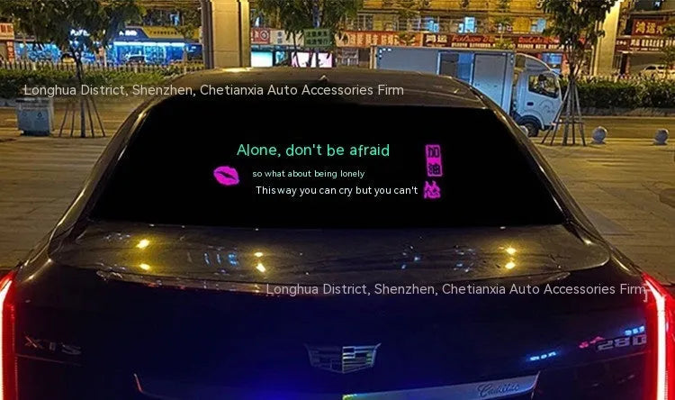 Car music voice control rhythm lamp with electroluminescent panel showing themed light pattern