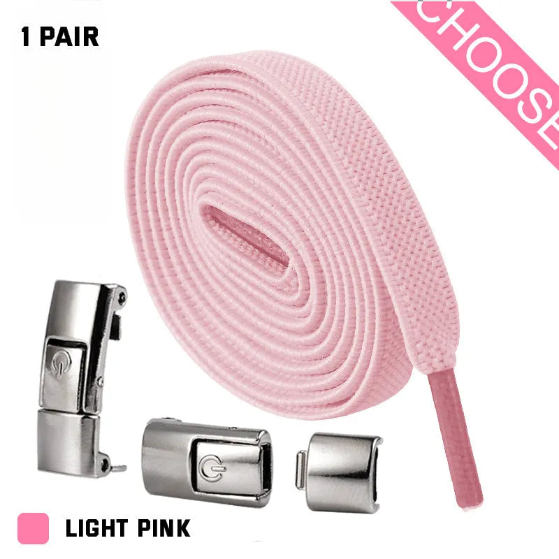 8mm wide press lock elastic shoelaces with flat profile and soft cotton construction