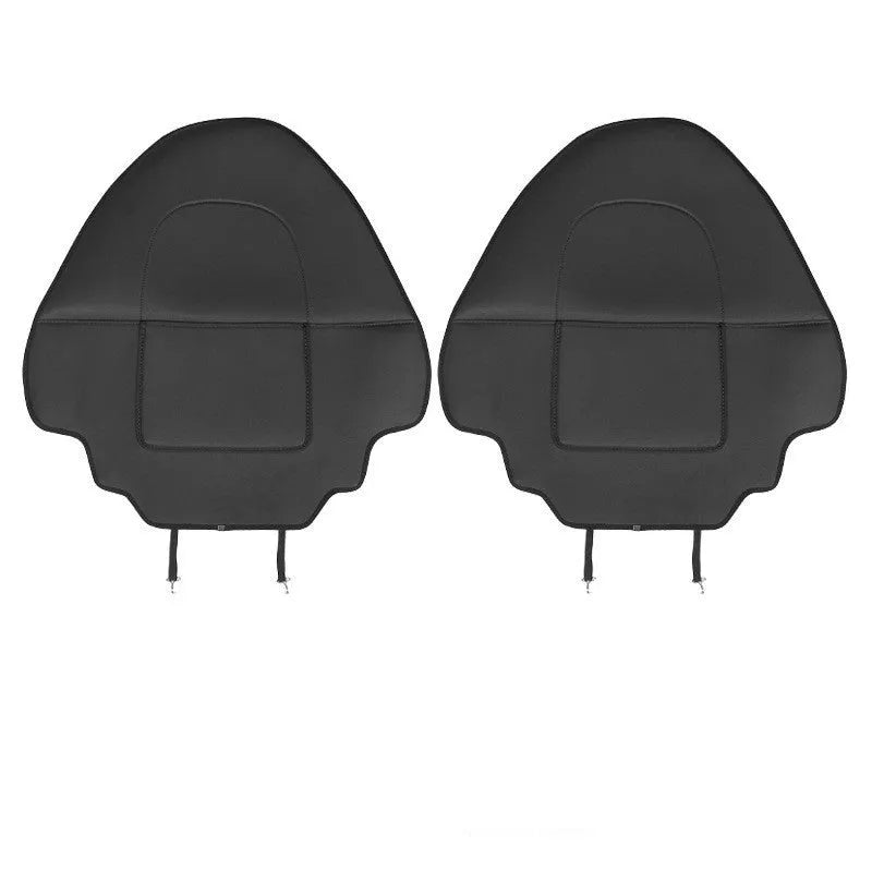 Black leather rear seat anti kick pad for car protection against scuffs and dirt marks