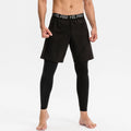 Men's grey quick drying high elastic tight sports pants for fitness and running