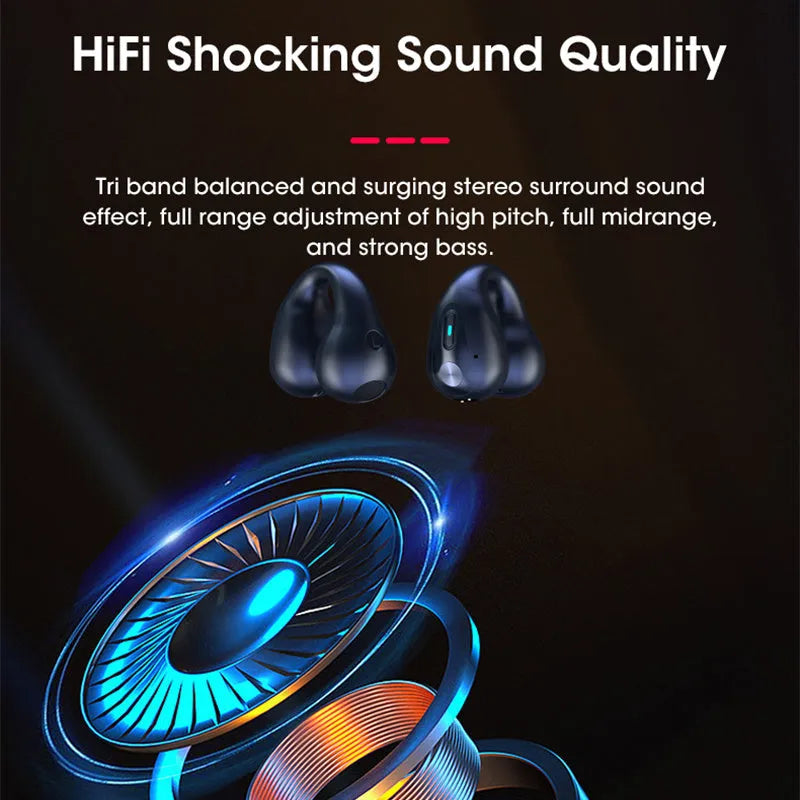 Bone conduction Bluetooth headset clip in ear clip design with noise reduction features