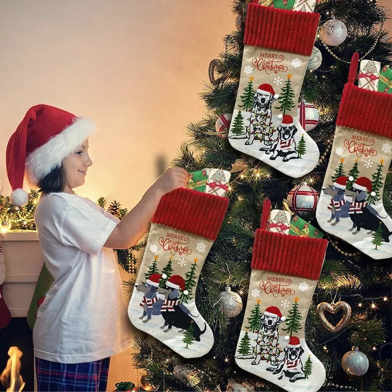 Cloth Christmas tree pendant ornament measuring 46cm by 28cm in pastoral and American styles