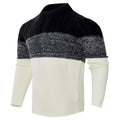 Men's cotton blend knitted pullover sweater in crew neck style with long sleeves
