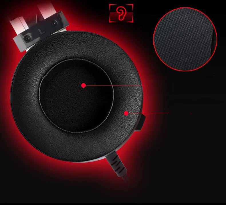 Black computer gaming headset with 3.5mm plug and 2 metre cable for PC gaming