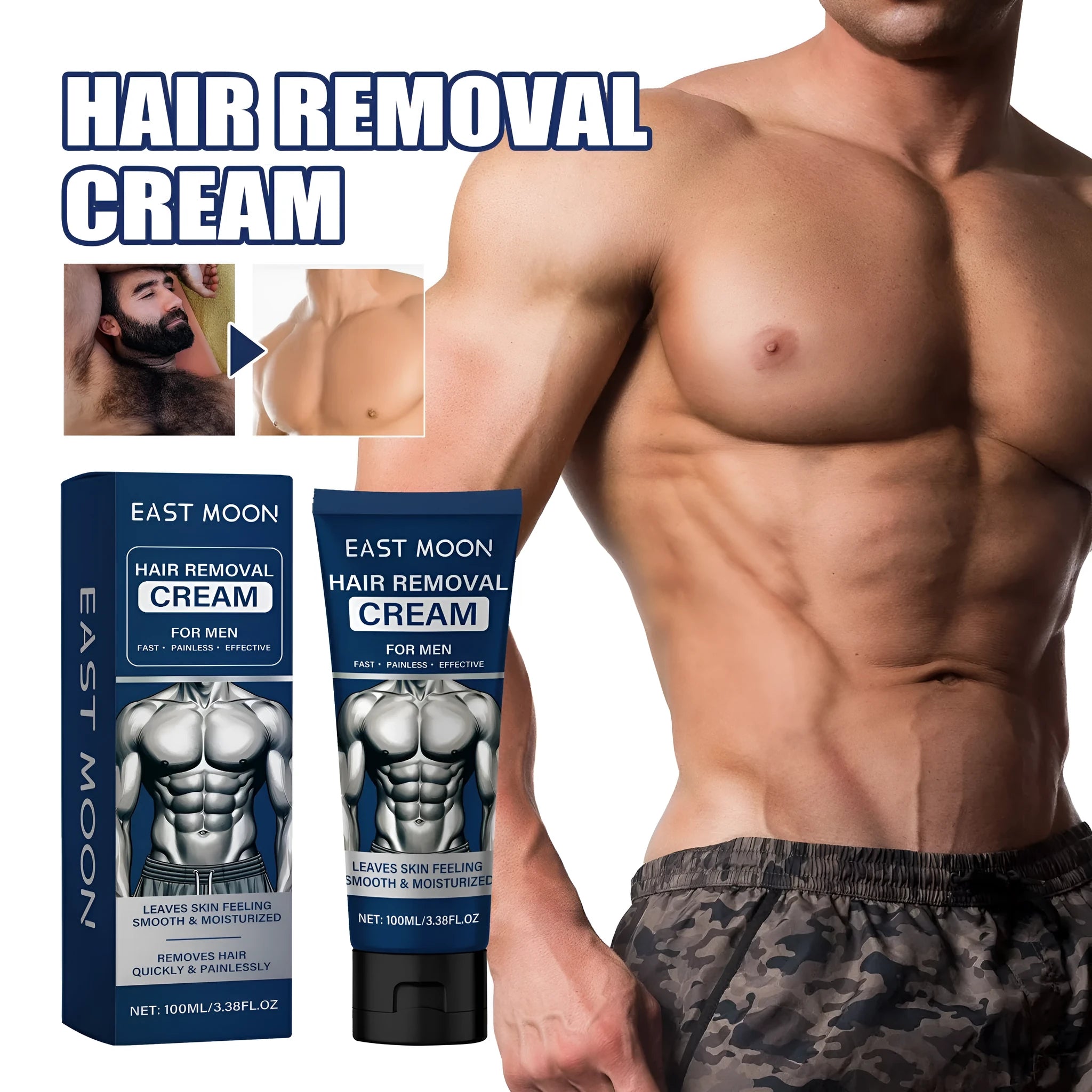 100ml tube of men's hair removal cream for beard, armpit, hand and leg use