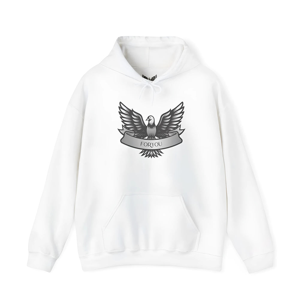 Unisex solid colour pullover hoodie with long sleeves and hooded design
