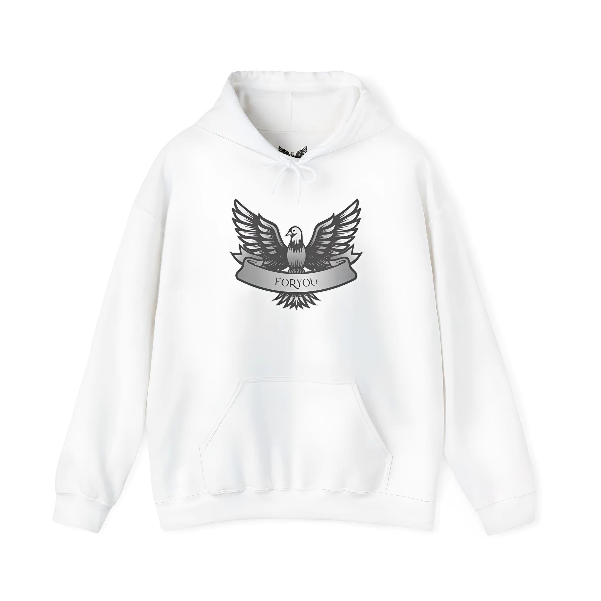 Unisex solid colour pullover hoodie with long sleeves and hooded design