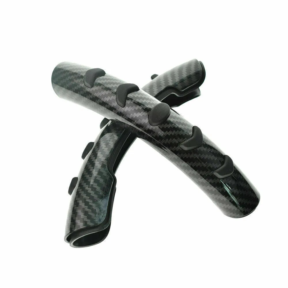 Carbon fibre black steering wheel anti-slip sleeve on 38cm diameter wheel