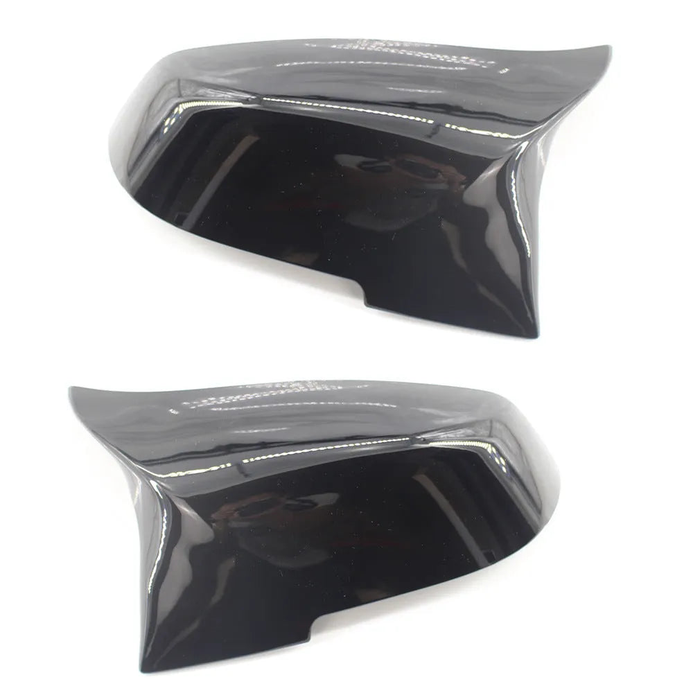 Paint bright black rearview mirror shell pair for BMW 3 Series 4 Series models