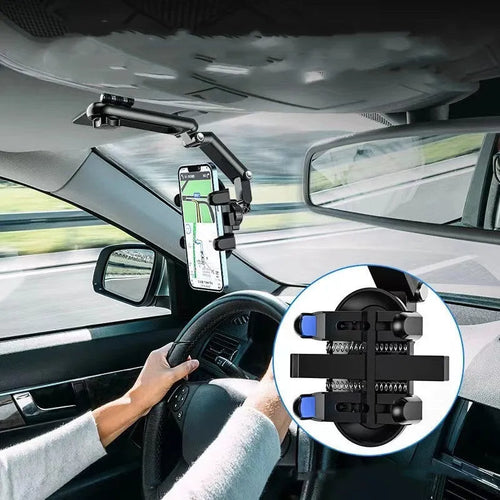 Black buckle-type car sun visor mount for rear seat sun shade support