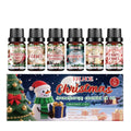 Christmas aromatherapy oil suite showing six 10ml bottles for home fragrance and air freshening