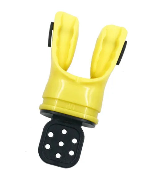 Plastic free diving mouthpiece made from edible silicone measuring 110mm long in various colour options