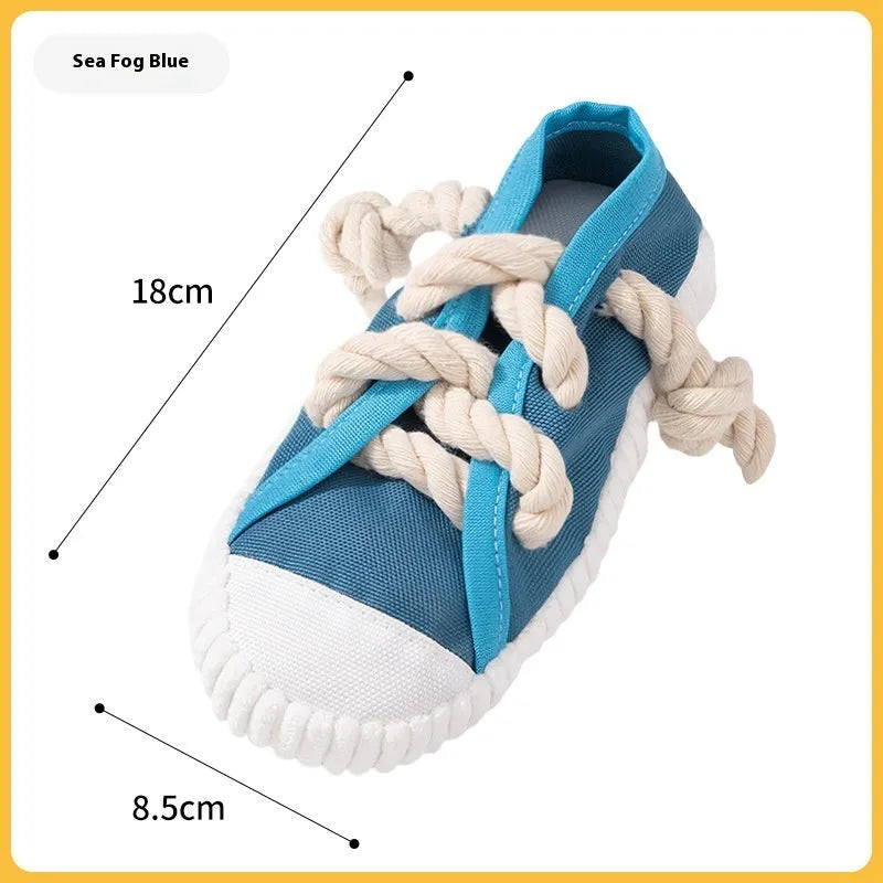 Plastic dog squeaker slipper chew toy for molar relief and bite training