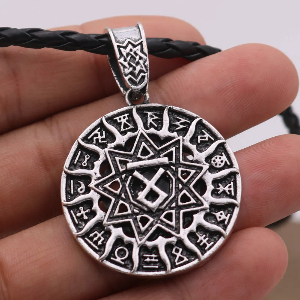 Lunavin ODing logo pendant necklace on snake bones chain with adjustable length.