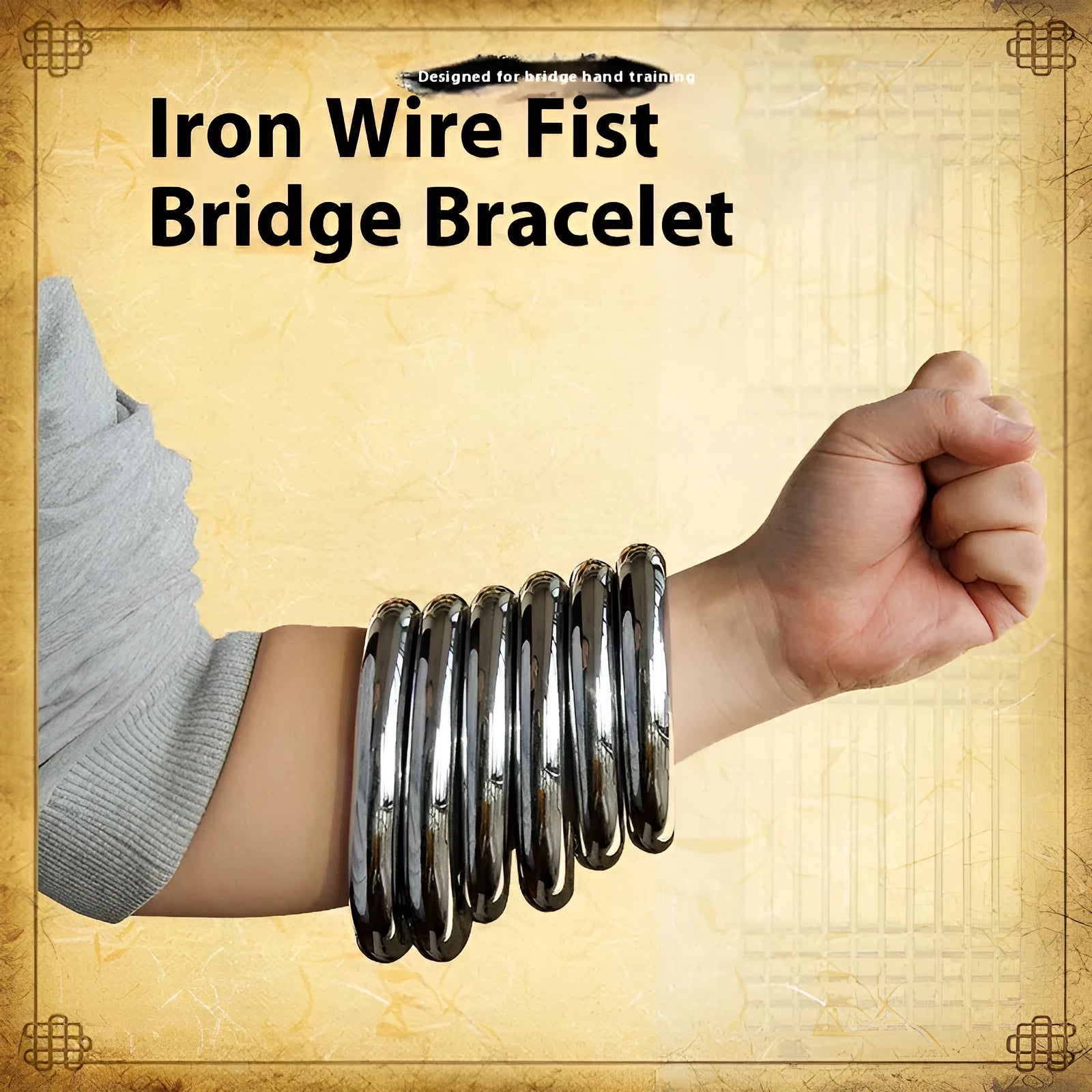 Wing Chun steel training ring in three sizes for martial arts forearm conditioning