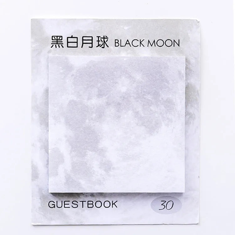 Square planet sticky notes notepad with oil painting designs measuring 7.3cm