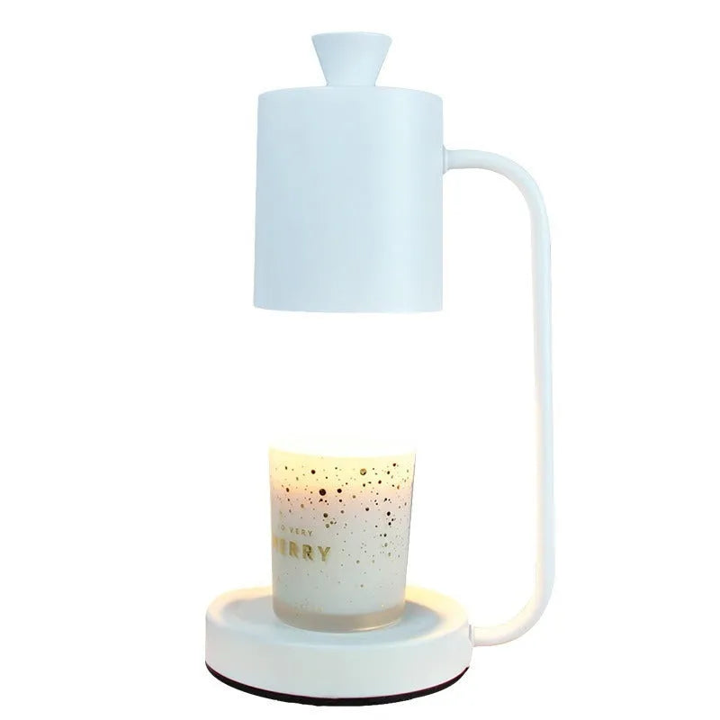 European style white aromatherapy wax melt lamp with dimmer switch and metal holder