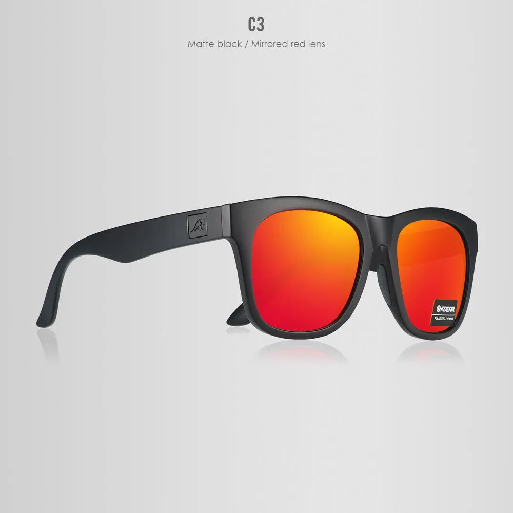 Polarised sunglasses with TAC lenses and PC frame for outdoor UV protection