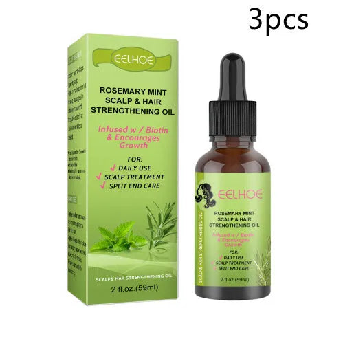 59ml bottle of Rosemary Mint Hair Growth Fluid with natural plant extracts for scalp care.