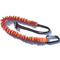 Orange fishing rod safety rope with clip, 90cm long, for fall protection.