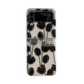 Samsung Galaxy Flip phone case with flower pattern and folding screen protector in clear PC material