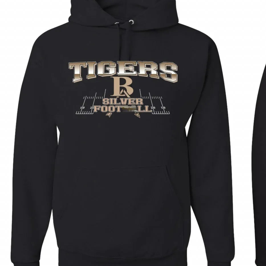 Black drop-shoulder hoodie with European sizing and long sleeves for casual wear
