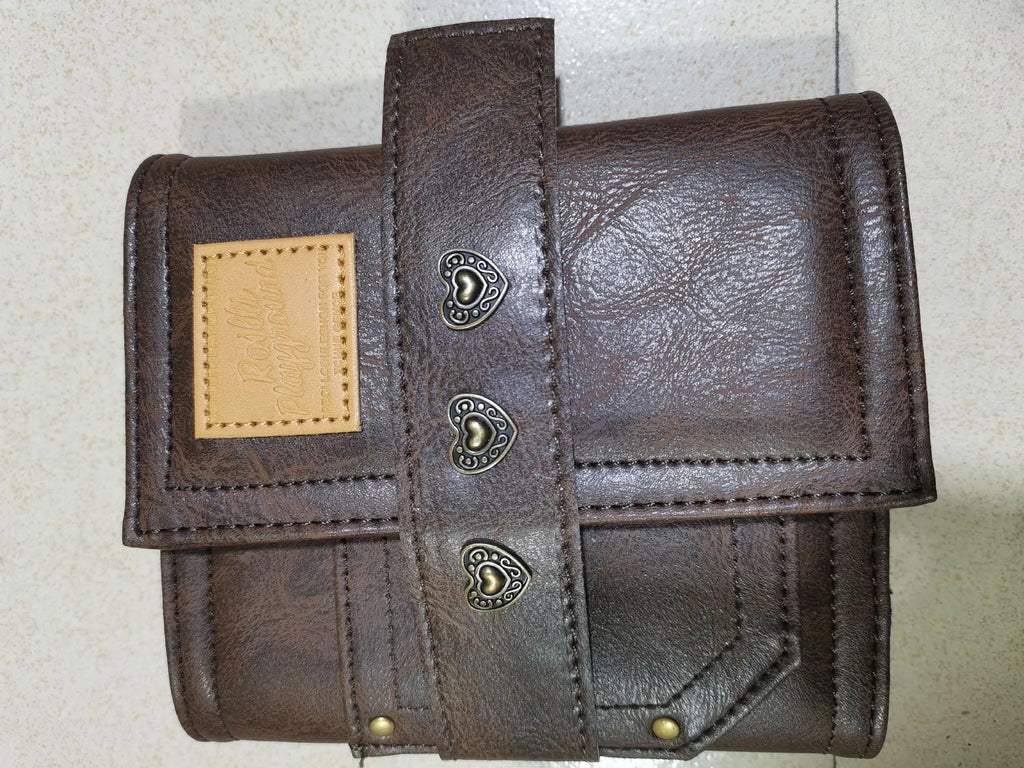 Creative retro brown PU notebook with buckle design and loose-leaf binder binding