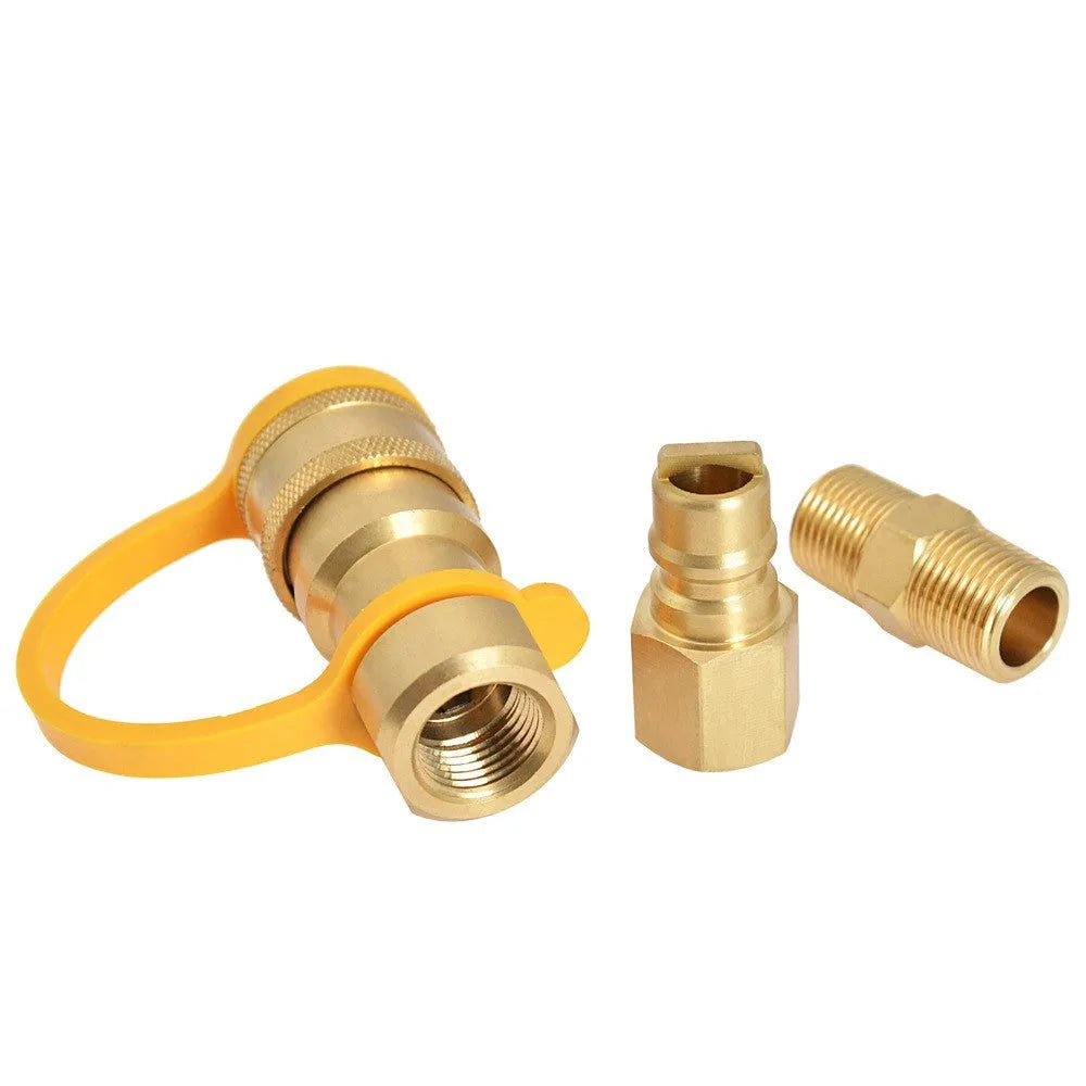 Brass gas charging connector with 3/8 inch American standard thread for propane tank connections