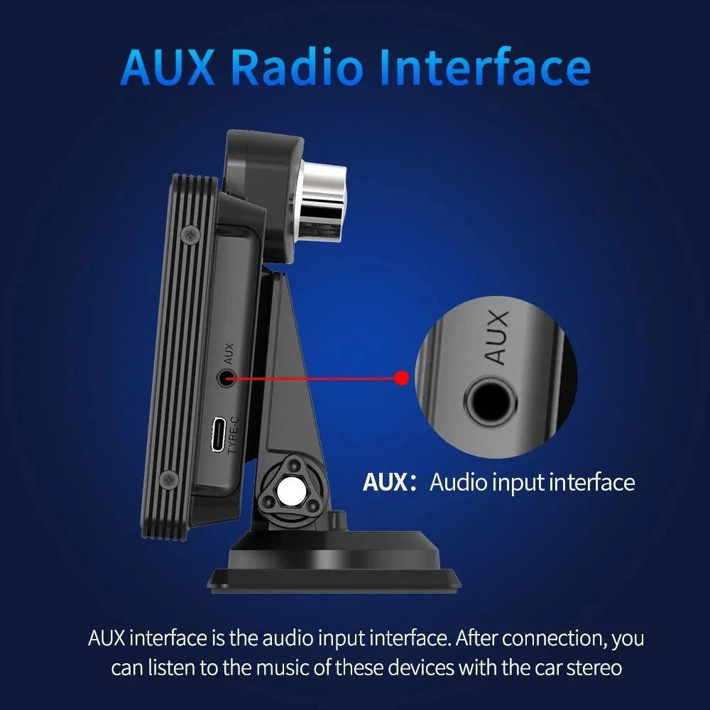 12-inch touch screen car dash cam unit for front and rear recording with wireless CarPlay.