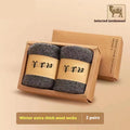Pack of two thick merino winter wool socks in solid colours: black, khaki, light grey, and dark grey.