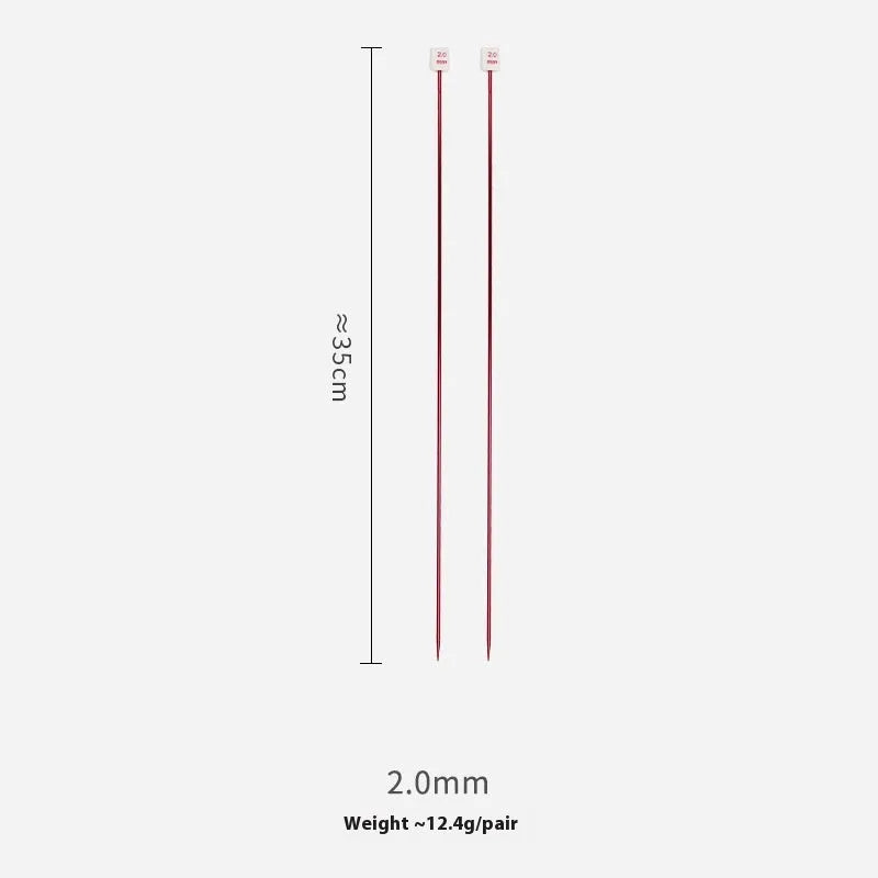 Set of crochet hooks in various sizes from 2.0mm to 10.0mm, each with a protective cap on a lengthened handle.
