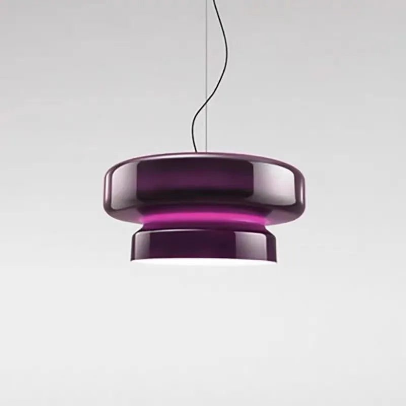Modern simple style glass chandelier with milky white, purple, green, and brown light colours