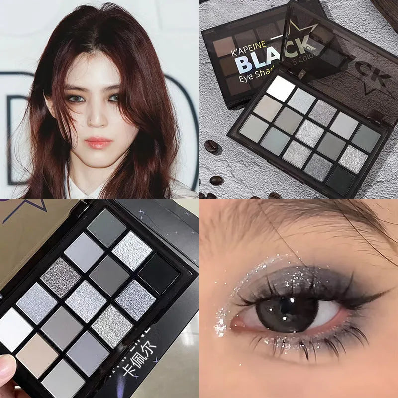 15-colour matte eye shadow palette with cartoon design containing 1.2g per shade in earthy tones