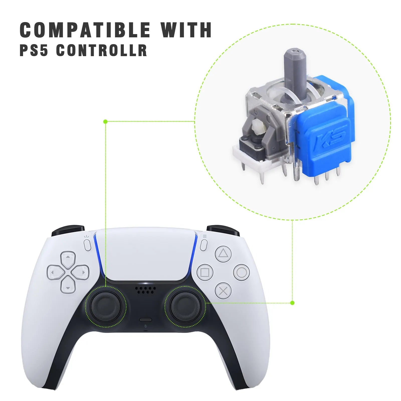 Hall magnetic rocker replacement joystick for PS5 PS4 Xbox and Switch Pro controllers