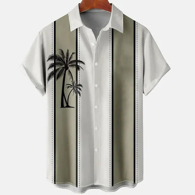 Men's slim fit short sleeve shirt with 3D printed floral pattern in multiple colour options